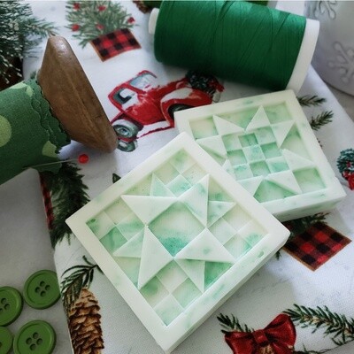 TWO Winter Wonderland Quilt Block Soaps TWO Winter Wonderland Quilt Block Soaps