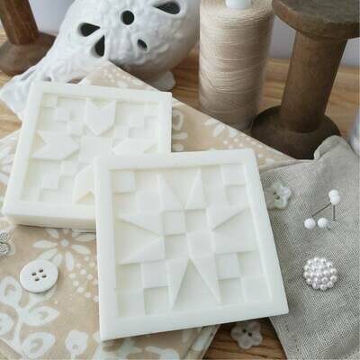 TWO Italian Almond Cookie Quilt Block Soaps TWO Italian Almond Cookie Quilt Block Soaps