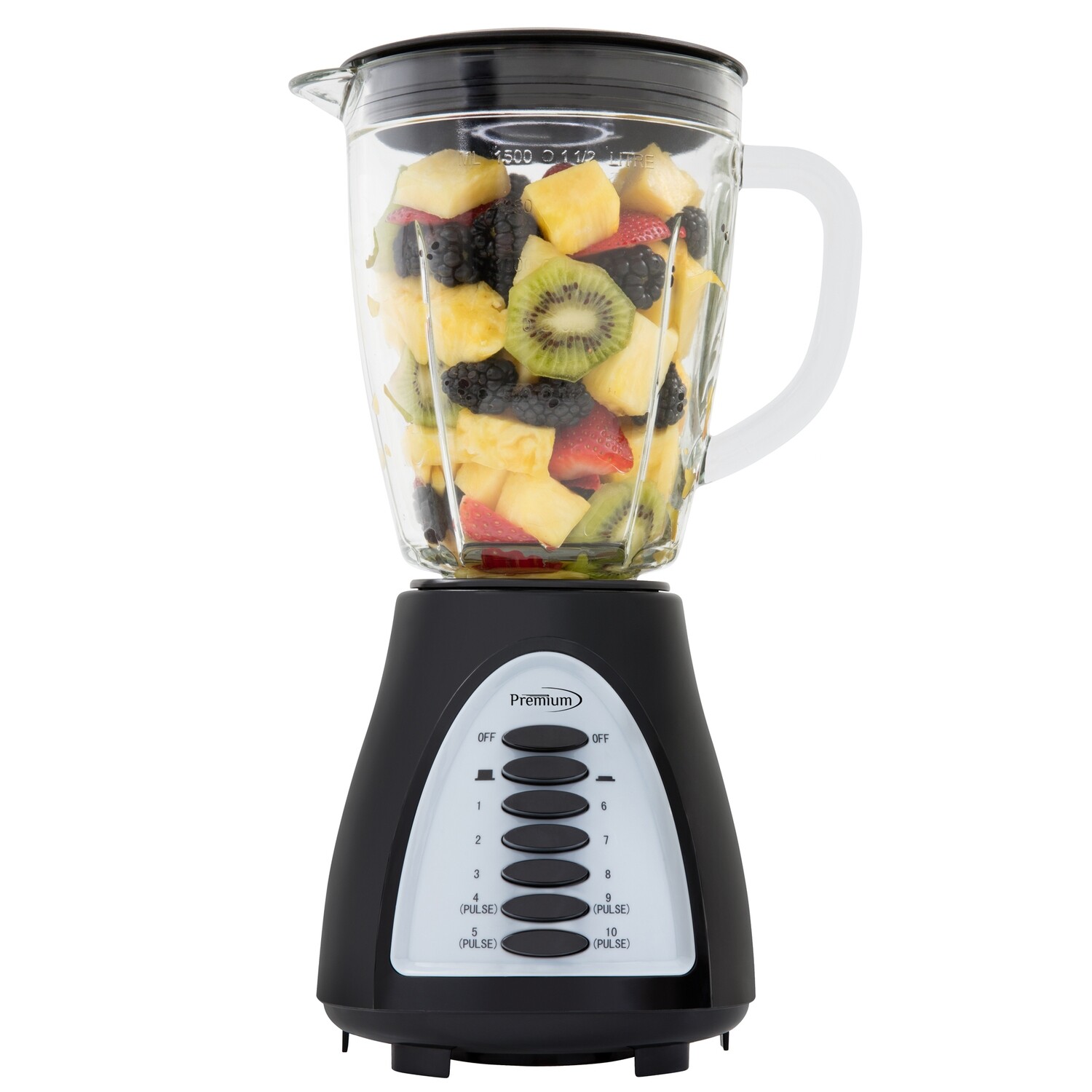 CE-315 LICUADORA NEGRA MARCA PREMIUN 10 VELOCIDADES 400 V VASO DE CRISTAL