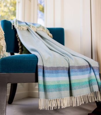 Donegal Stripes Throw 100% pure wool. Gift boxed 