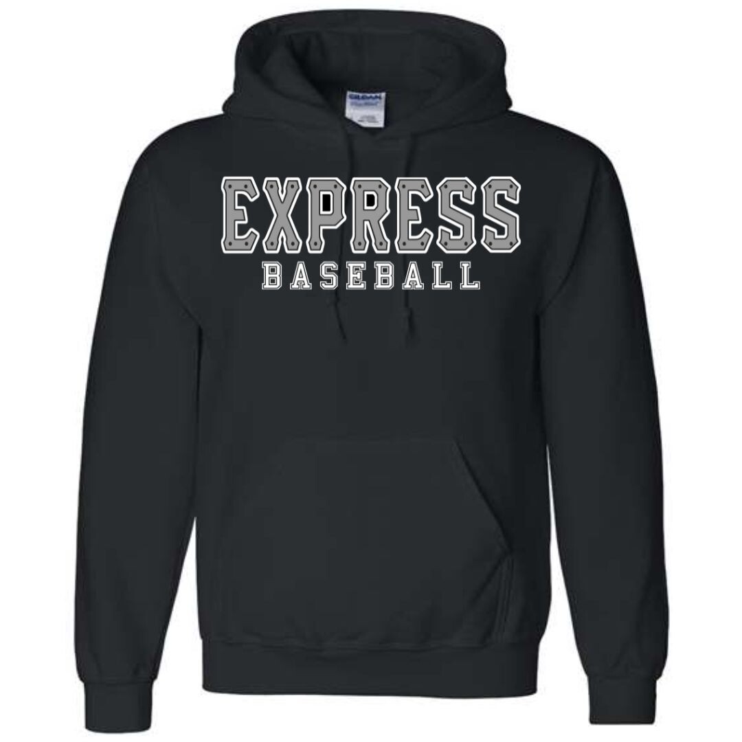 Grey Express Train Black Hoodie (Cotton or Drifit)