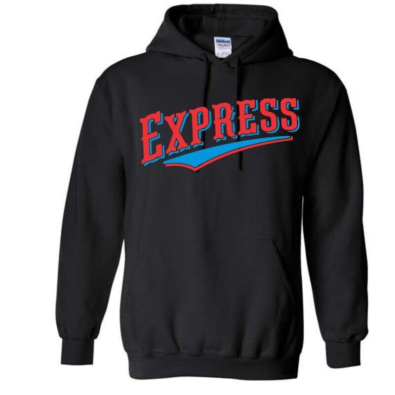 Express Mascot Black Hoodie (Cotton or Drifit)