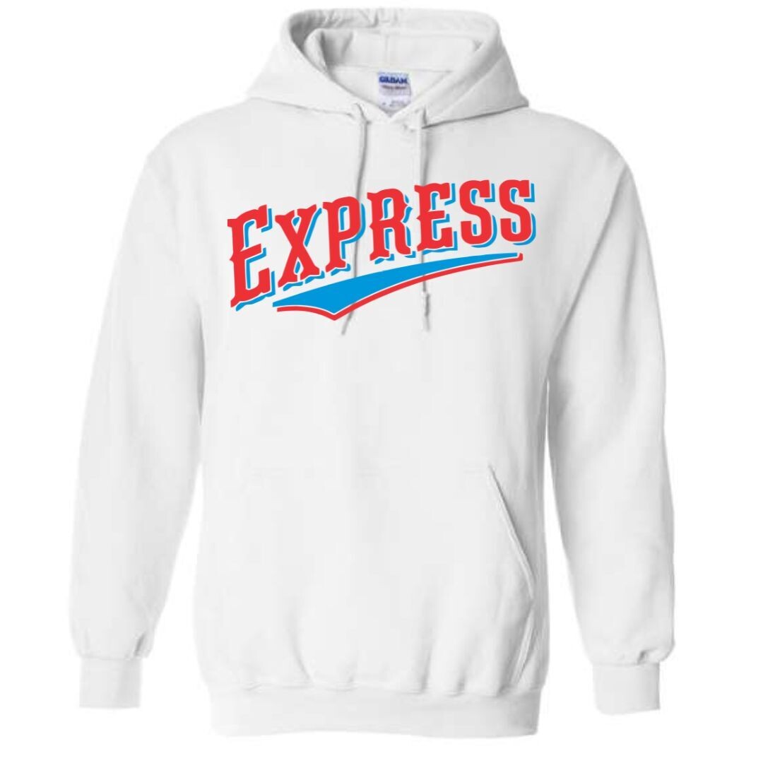 Vintage Express White Hoodie (Cotton Only)