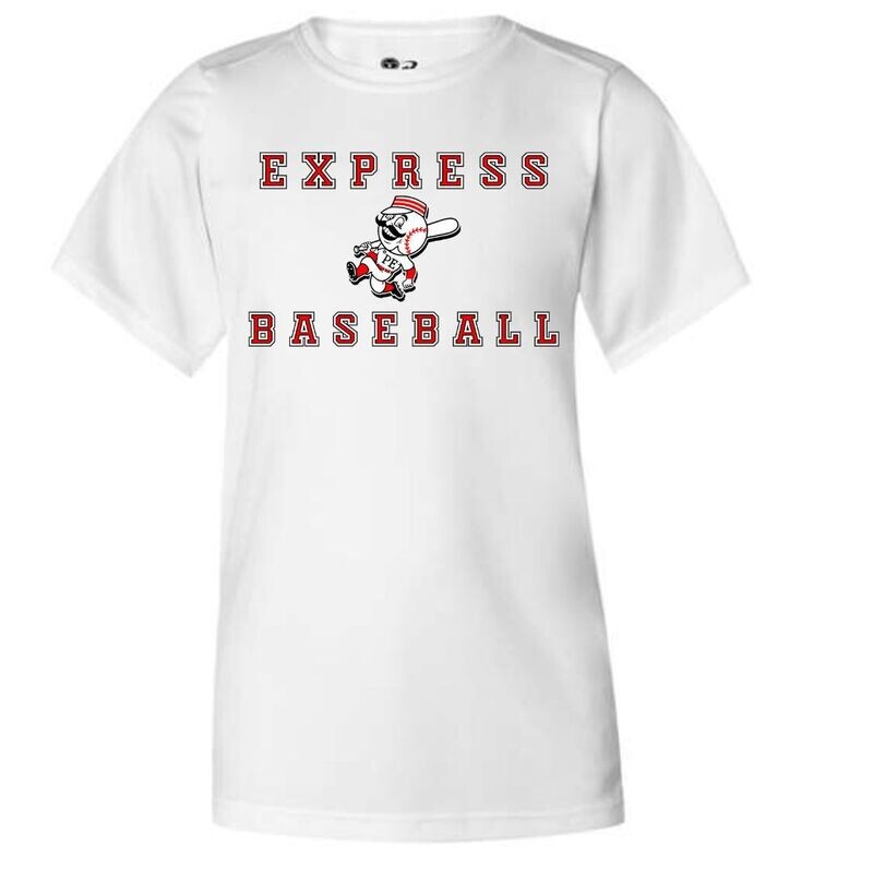 White Express Baseball w/ Mascot Shirt (Cotton or Drifit)