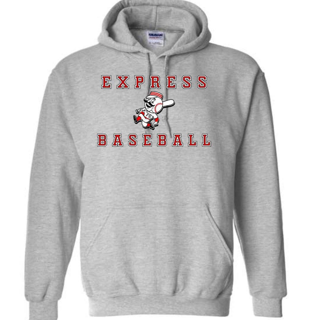 Grey Express Baseball w/ Mascot Hoodie (Cotton or Drifit)