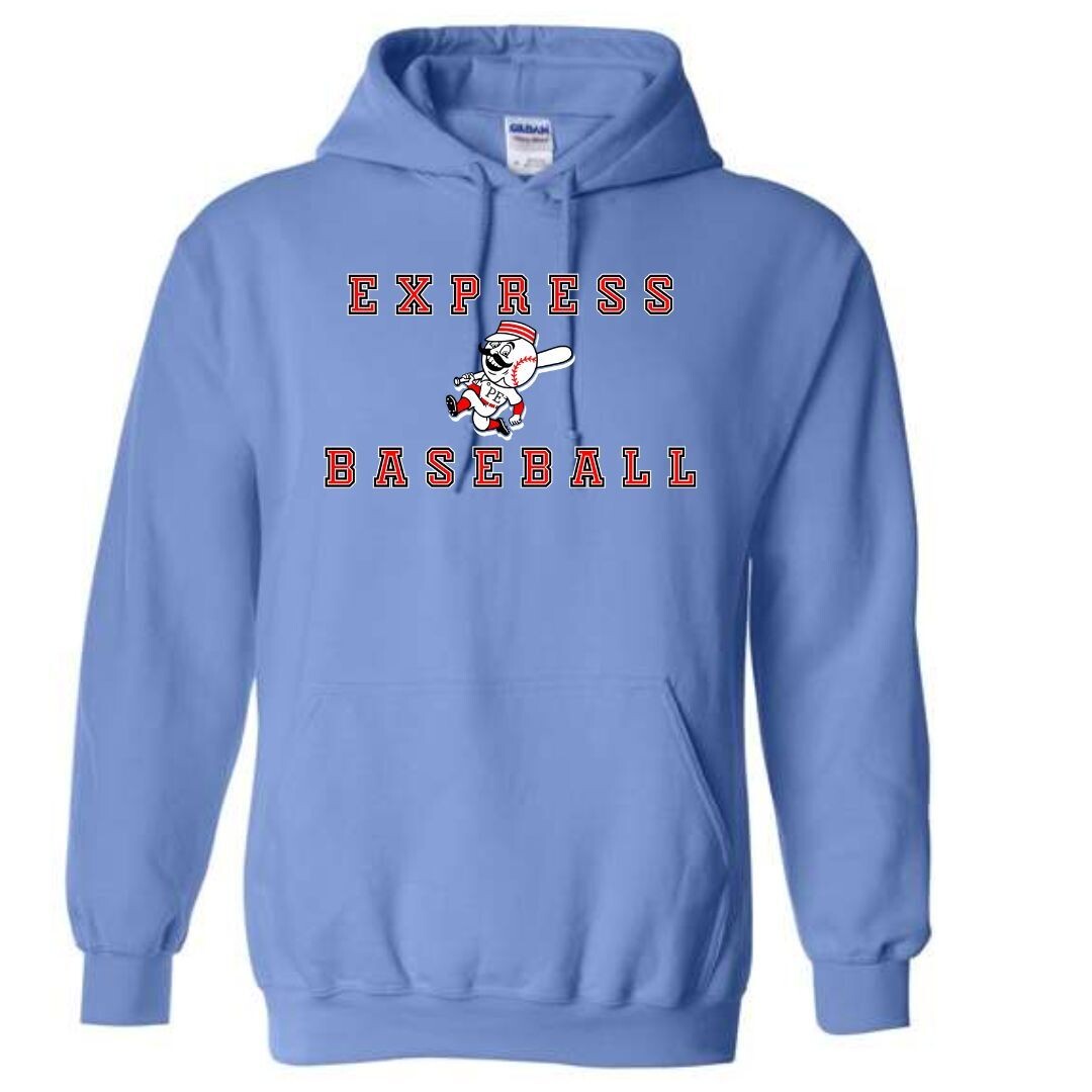 Blue Express Baseball w/ MascotWT Hoodie (Cotton Only)