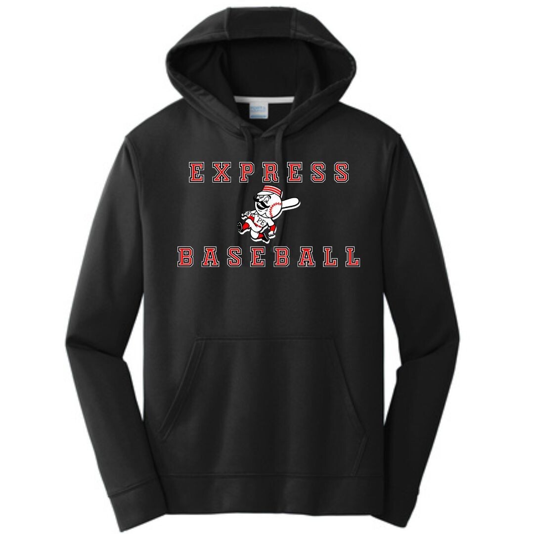 Black Express Baseball w/ Mascot HoodieWT (Cotton or Drifit)