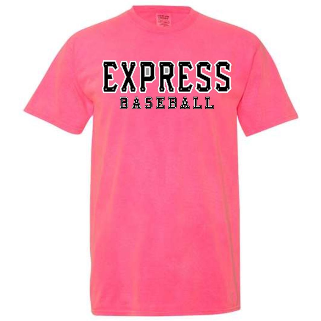Express Baseball Pink Comfort Color Tee