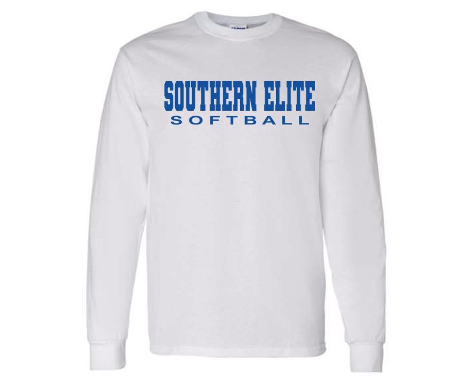 White Southern Elite Softball Longsleeve Cotton