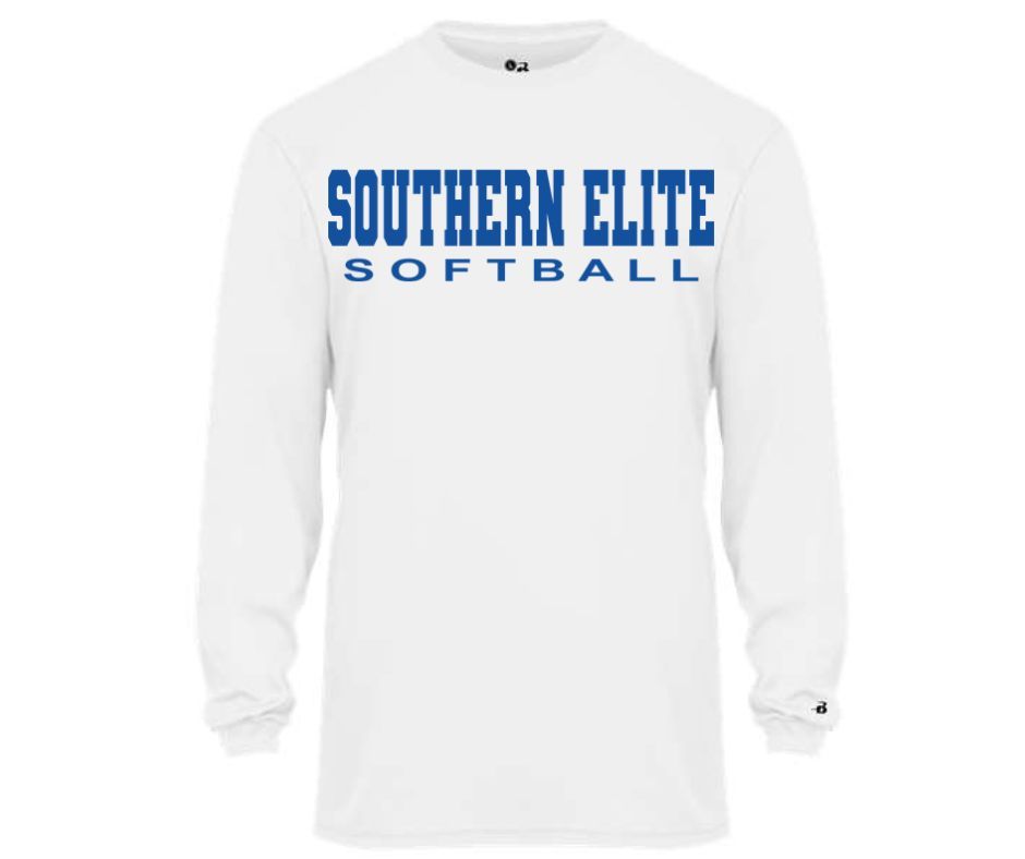White Southern Elite Softball Longsleeve Drifit