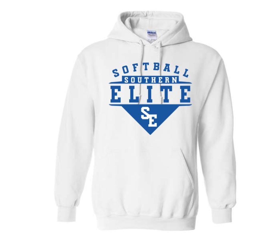 White SE Softball Cotton Hoodie