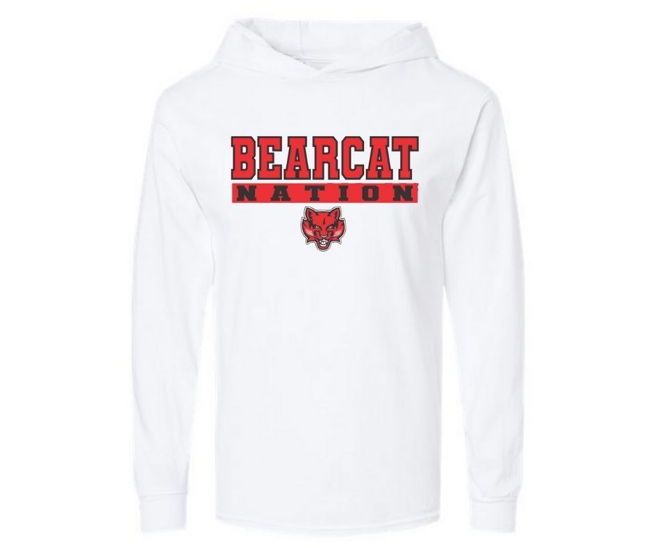 Bearcat Nation White | Long Sleeve Drifit w Hood
