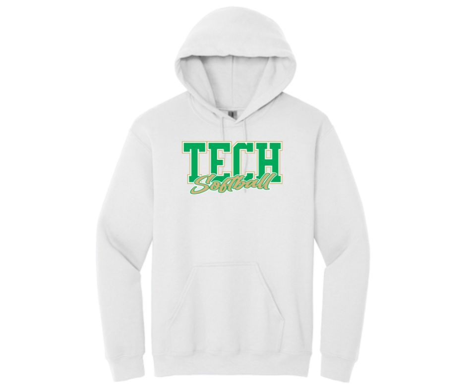 TECH Softball White | Hoodie (Cotton Only)