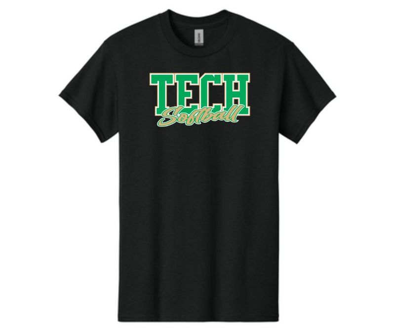 TECH Softball Black | Short Sleeve (Cotton or Drifit)