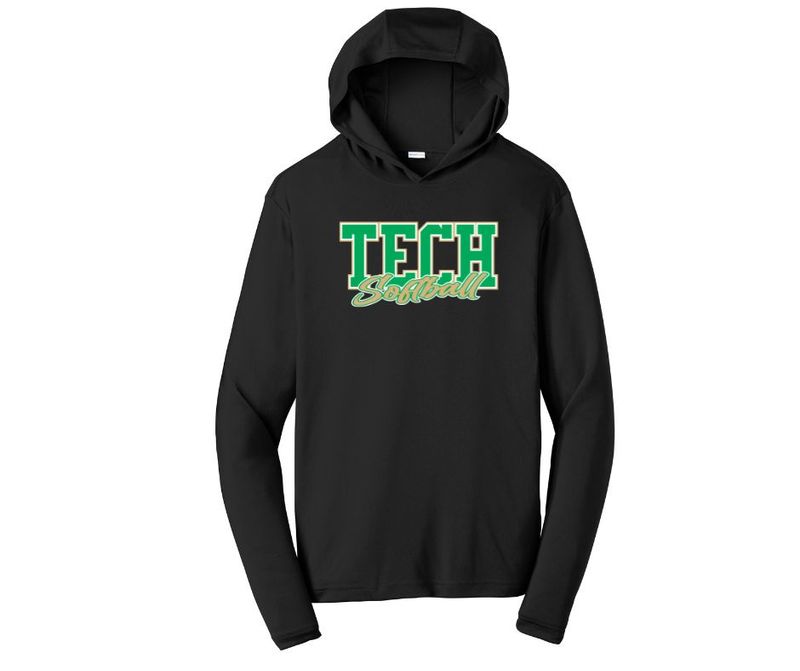 TECH Softball Black| Long Sleeve Drifit w Hood