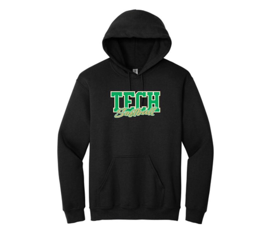 TECH Softball Black | Hoodie (Cotton or Drifit)