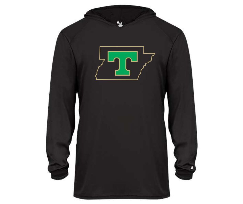 Greene County Outline Black  Long Sleeve Drifit w Hood