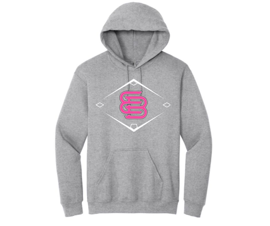 Grey The Diamond EB Logo Hoodie PinkWBlack (Cotton or Drifit)