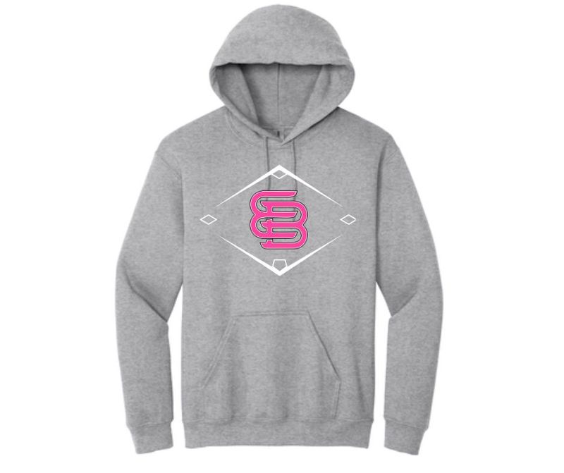 Grey The Diamond EB Logo Hoodie PinkWBlack (Cotton or Drifit)