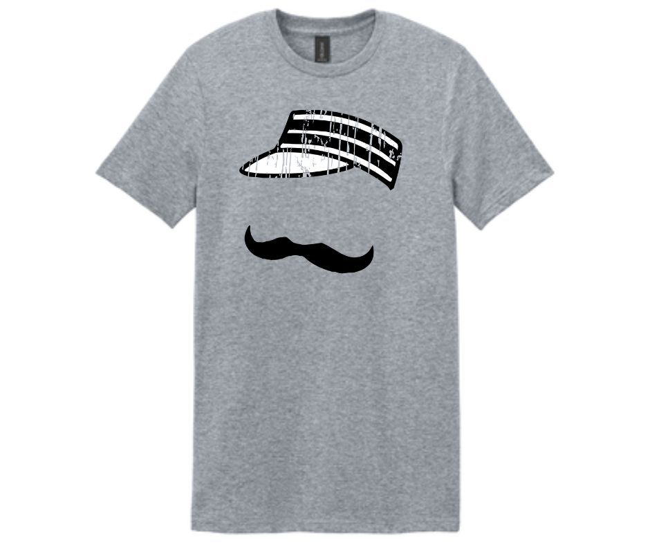 Grey Mustache T-Shirt (Cotton or Drifit)