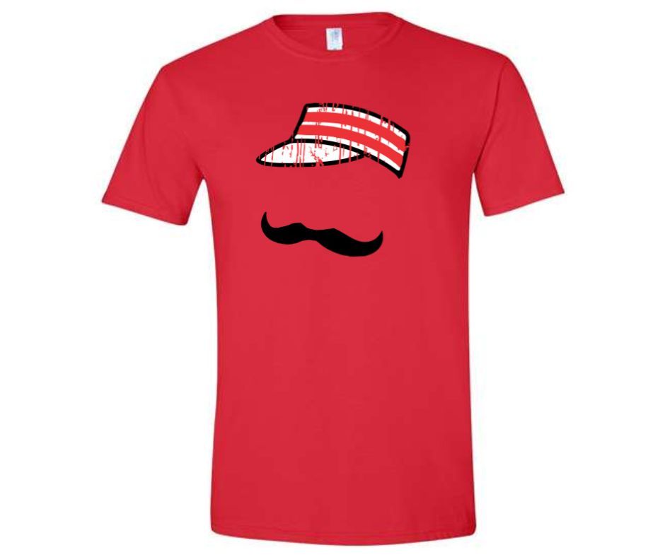 Red Mustache T-Shirt (Cotton or Drifit)