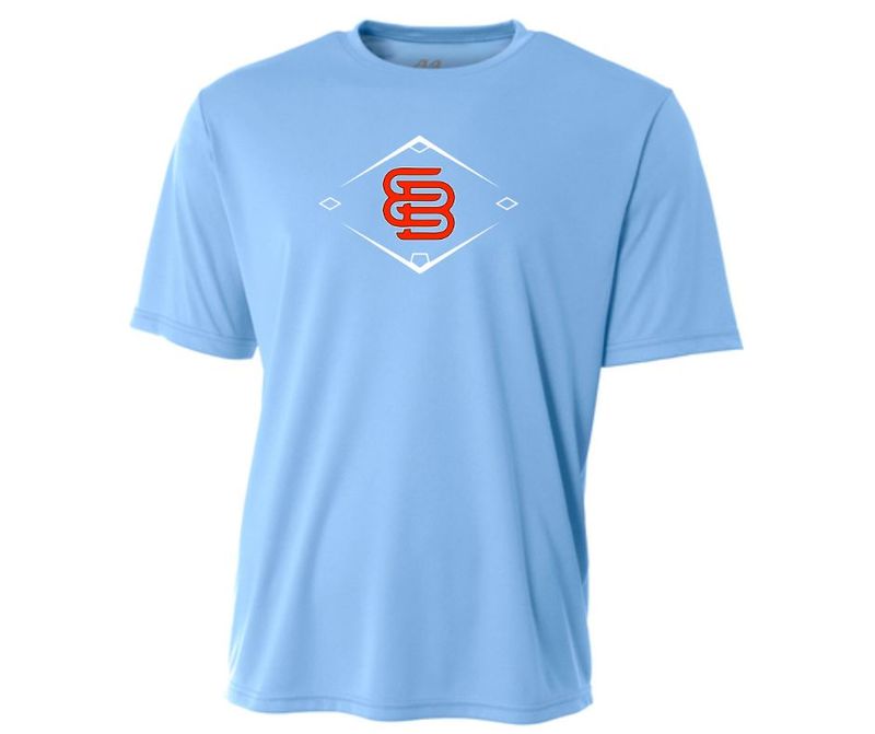 Blue w Red The Diamond EB Shirt (Cotton or Drifit)