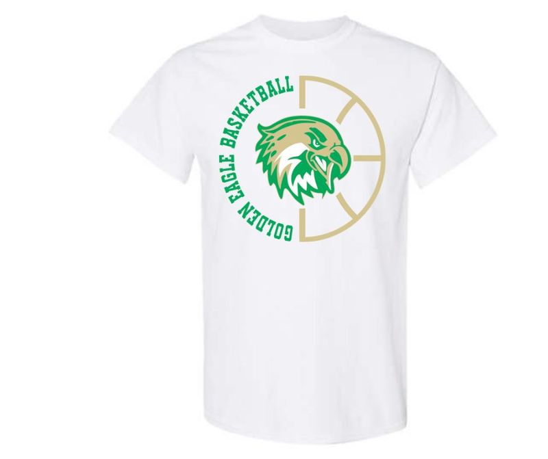 Golden Eagle Basketball (White Shirt) - Choose Your Style Option