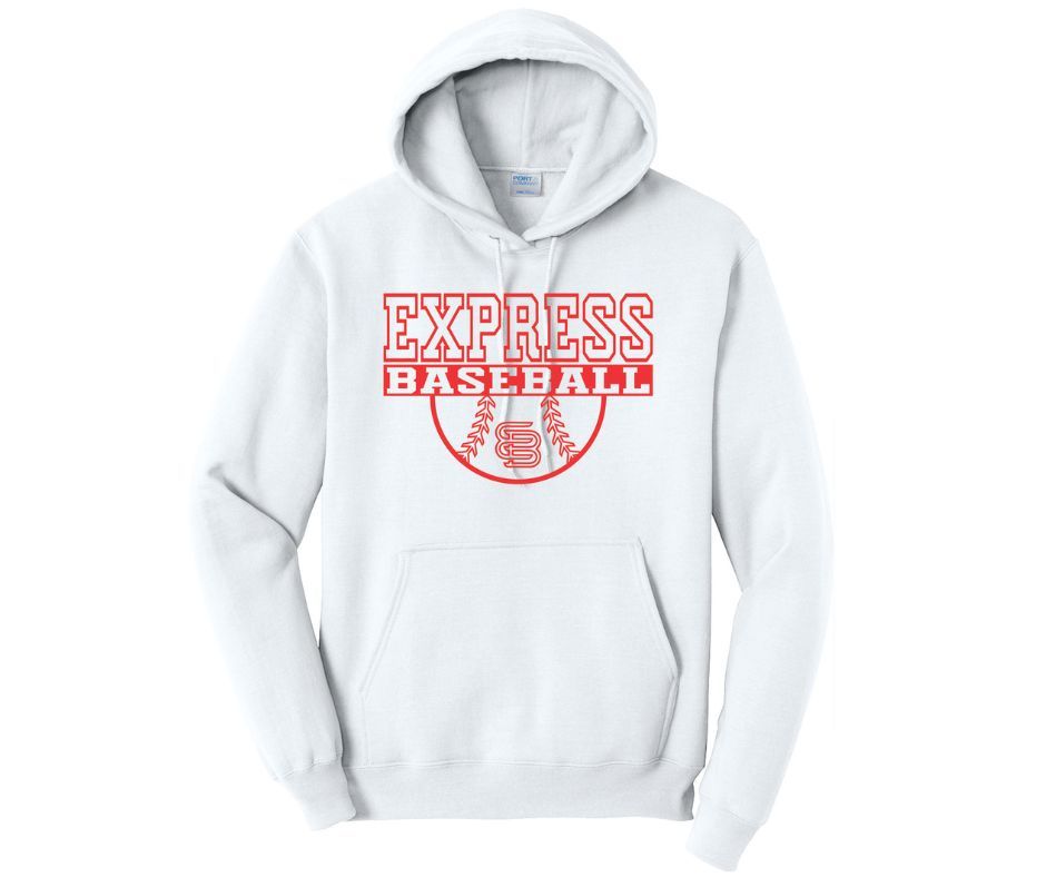 White with Red Express Baseball