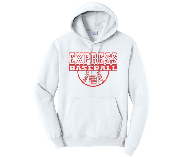 White with Red Express Baseball