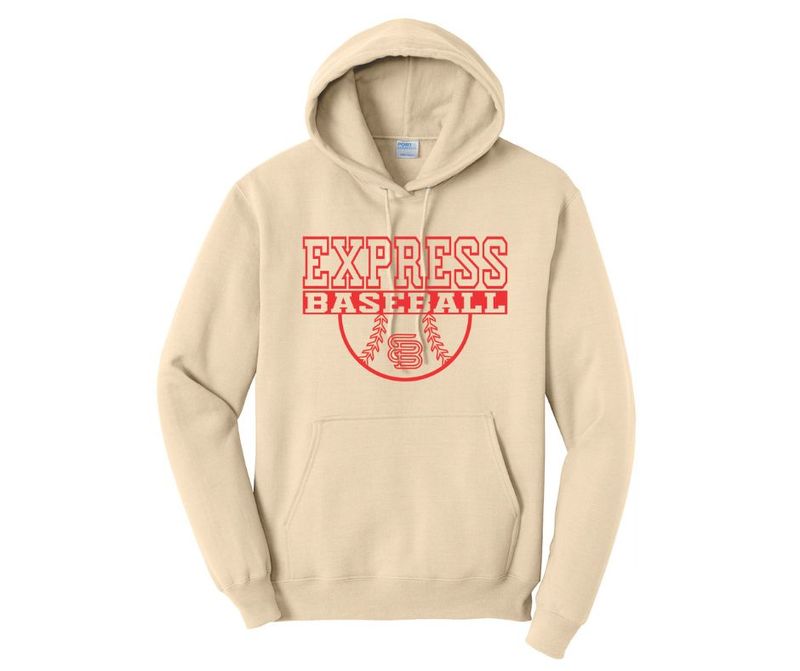 Cream with Red Express Baseball