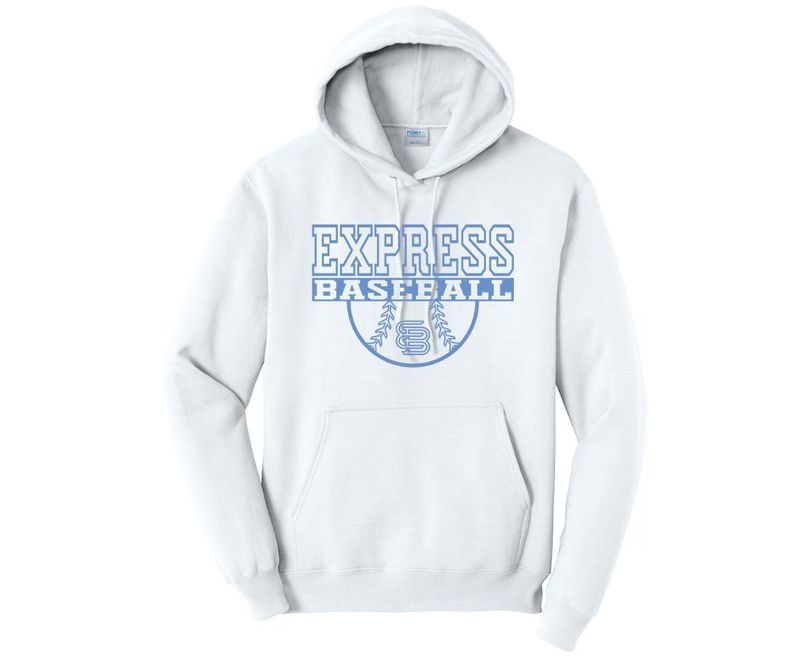 White with Blue Express Baseball