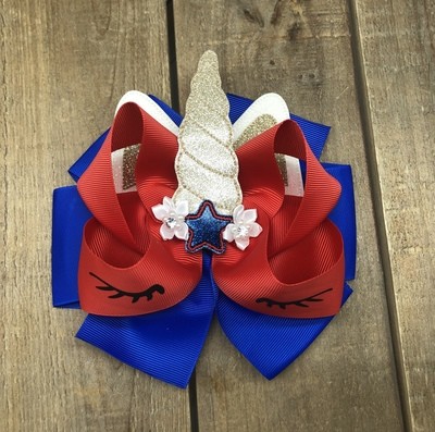 4th of July Unicorn Bow