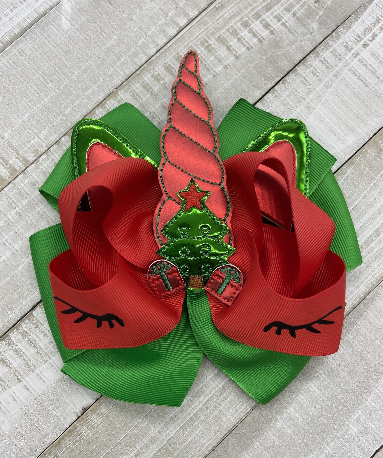 Christmas Unicorn Bow