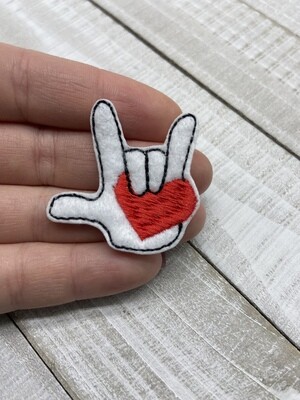 Hand heart Feltie