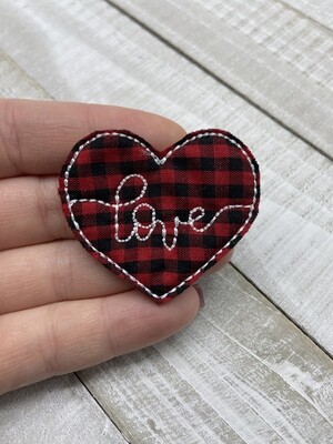 Love plaid heart Feltie