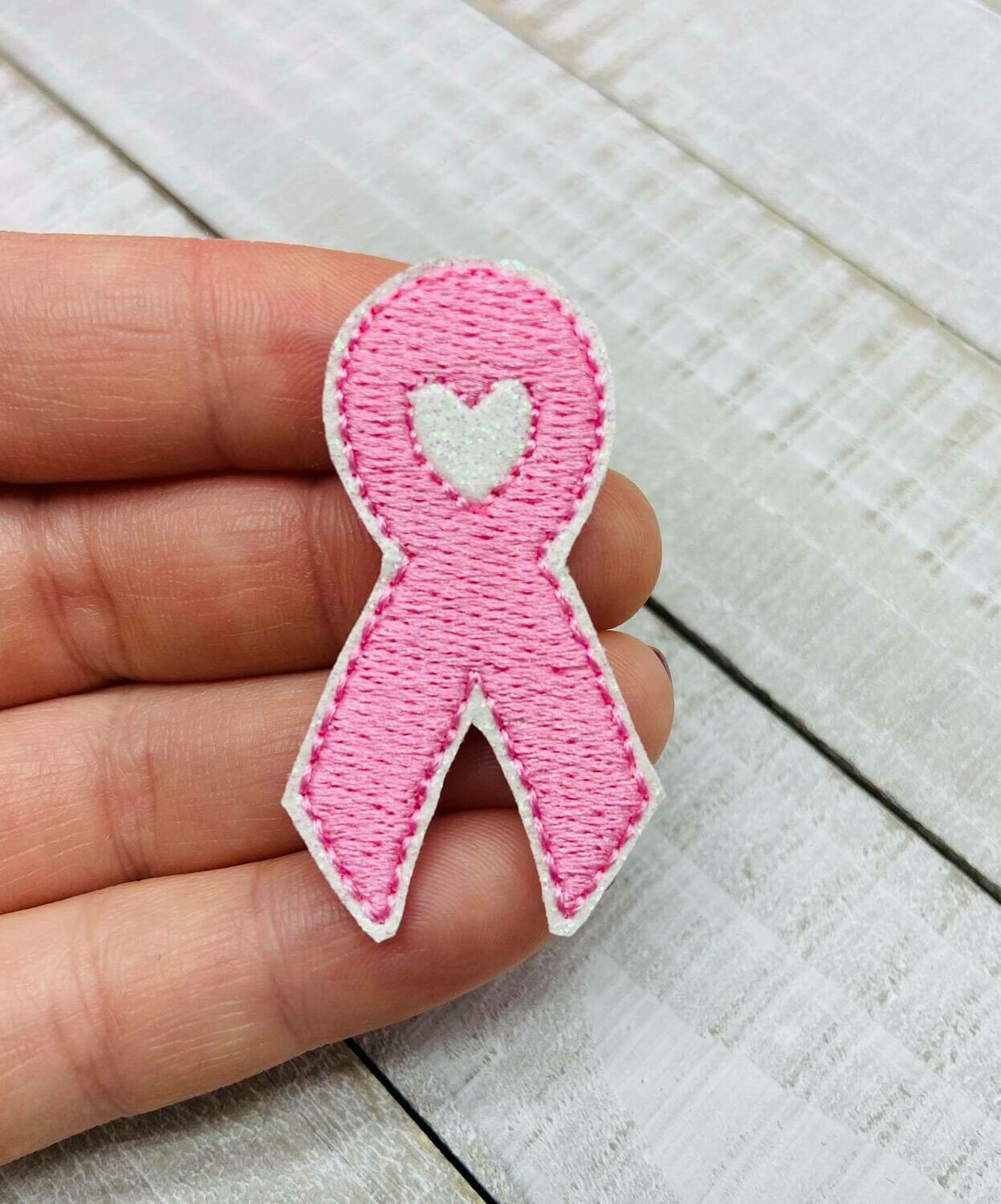 pink heart ribbon Feltie
