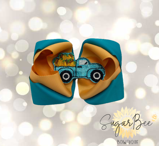 Pumpkin Truck Hairbow