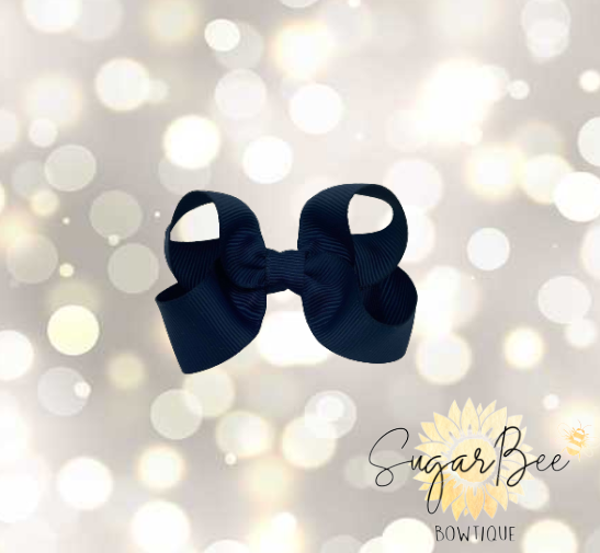 Navy Blue Baby Bow