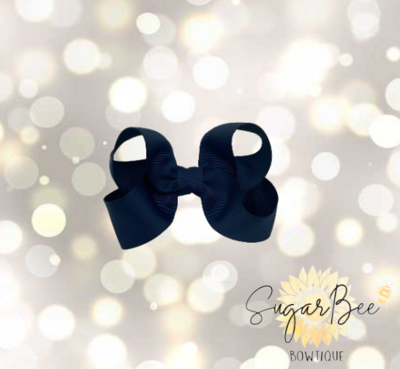 Navy Blue Baby Bow