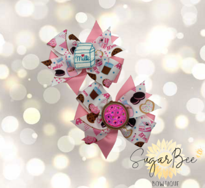 Milk &amp; Cookie Piggy hairbows