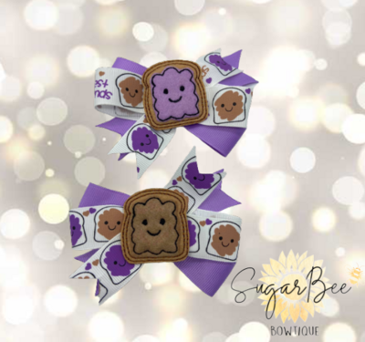 Peanut butter Jelly Piggy hairbows