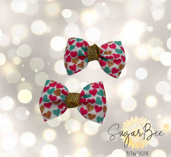 Vday Heart Pink/Teal Set