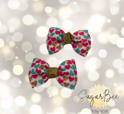 Vday Heart Pink/Teal Set