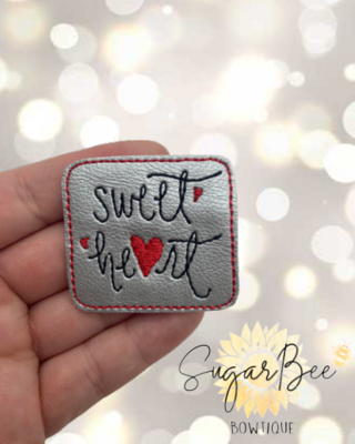 Silver Sweet Heart Feltie