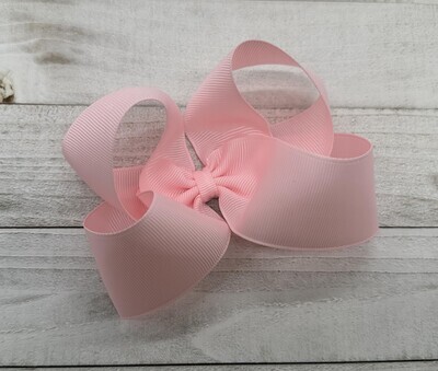 Single Solid Light Pink 4 inch bow