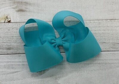 Single Solid Light Turquoise 4 inch bow