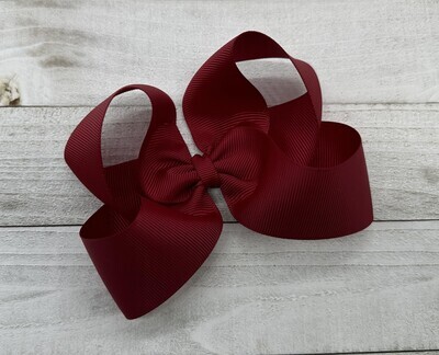 Single Solid Scarlet 4 inch bow