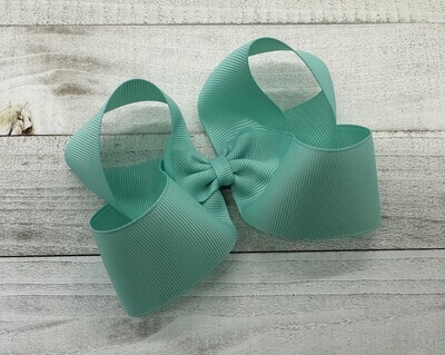 Single Solid Aqua 4 inch bow