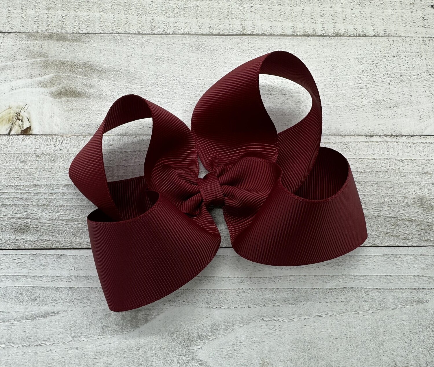 Single Solid Maroon 4 inch bow