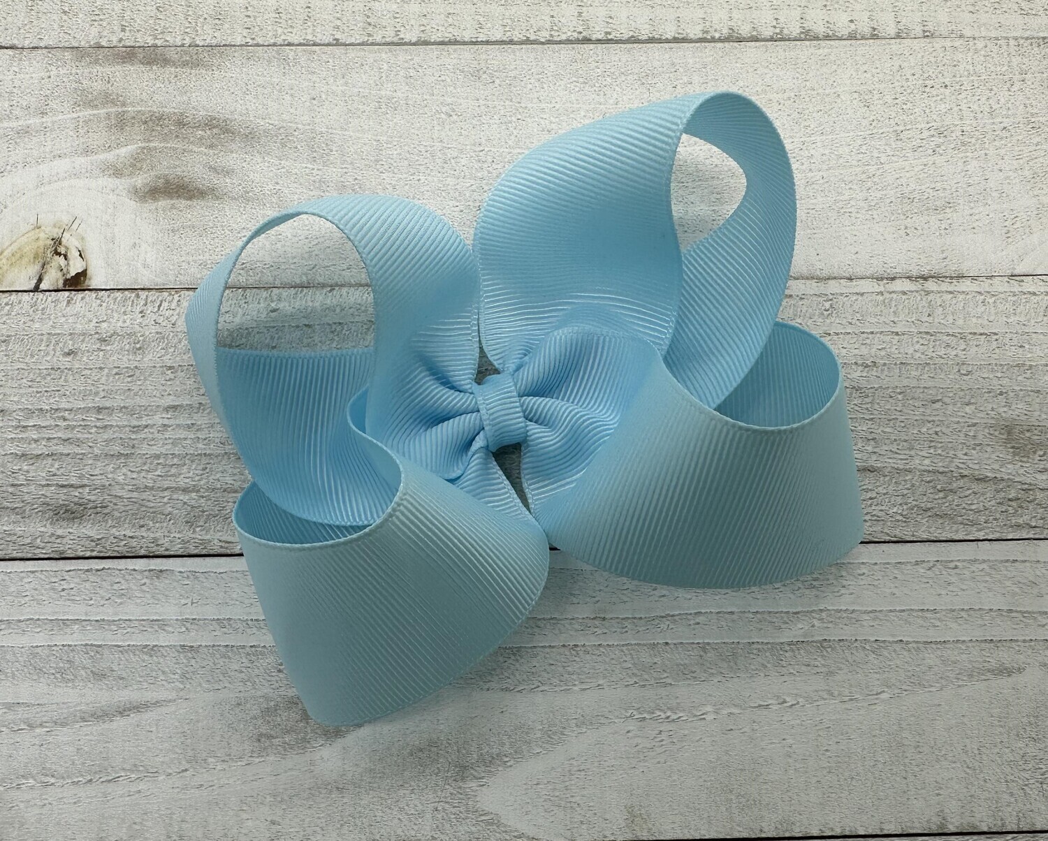 Single Solid Light Blue 4 inch bow